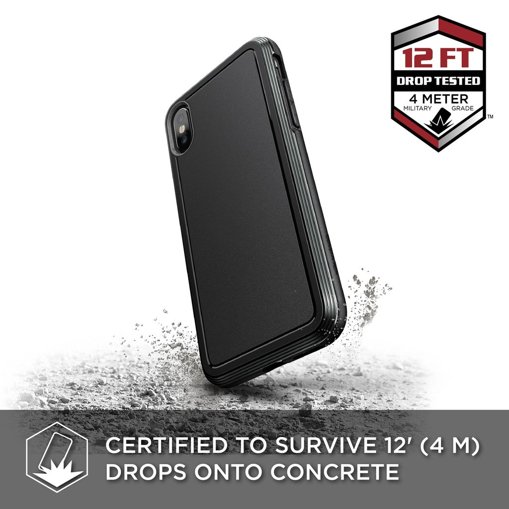 Drop tested to survive 12’ (4M) Defense Ultra combines hard polycarbonate, soft rubber and anodized aluminum to form the best protective iPhone XS/X case. Wireless Charging Compatible for iPhone XS and iPhone X. The use of machined metal instead of plastic provides military-grade drop protection without the bulk.