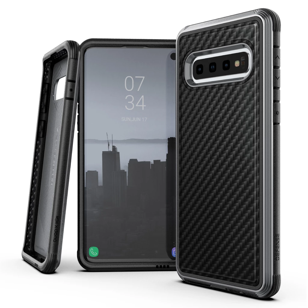 Samsung Galaxy S10 phone case cases galaxycase carbon fiber shock proof shockproof shatterproof dropproof drop protection protective military grade cover screen protector luxurious premium sleek slim 